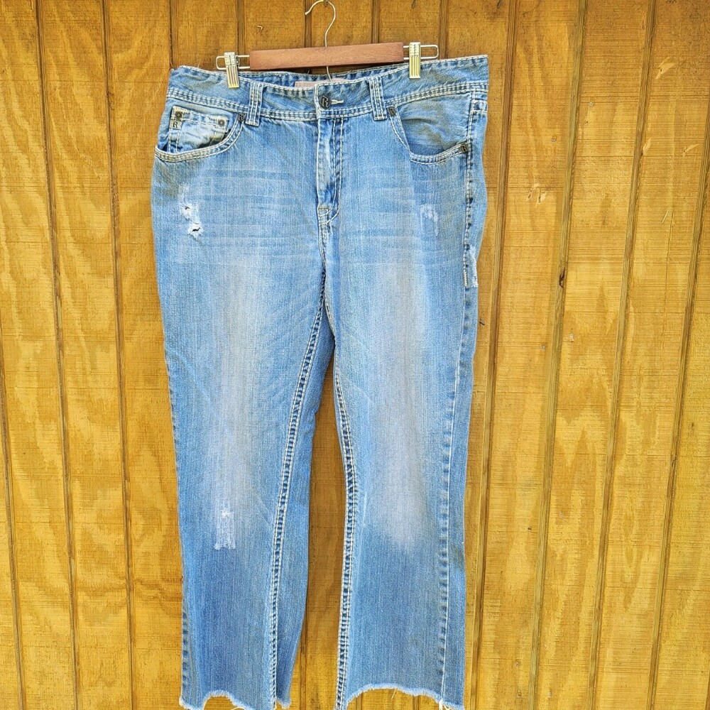 Rock & Roll Cowboy Distressed Denim Jeans Mens Size 38 X 32